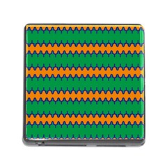 Orange Green Chains                                                                                            			memory Card Reader (square) by LalyLauraFLM