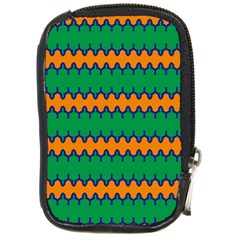 Orange Green Chains                                                                                            			compact Camera Leather Case by LalyLauraFLM