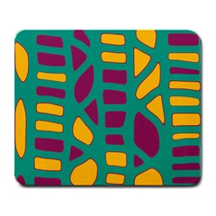 Green, Purple And Yellow Decor Large Mousepads by Valentinaart