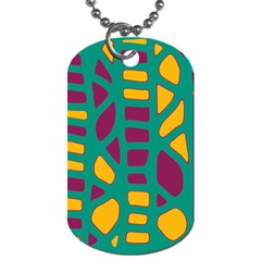 Green, Purple And Yellow Decor Dog Tag (two Sides) by Valentinaart