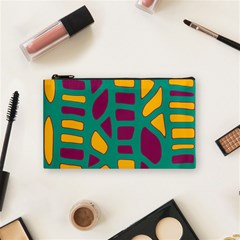 Green, Purple And Yellow Decor Cosmetic Bag (small)  by Valentinaart