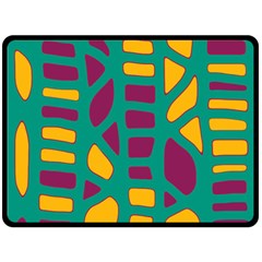 Green, Purple And Yellow Decor Fleece Blanket (large) 