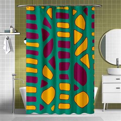 Green, Purple And Yellow Decor Shower Curtain 48  X 72  (small) 