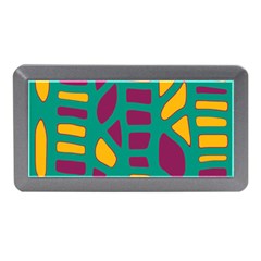 Green, Purple And Yellow Decor Memory Card Reader (mini)