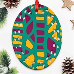 Green, purple and yellow decor Ornament (Oval Filigree)  Front