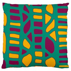 Green, Purple And Yellow Decor Large Cushion Case (one Side) by Valentinaart