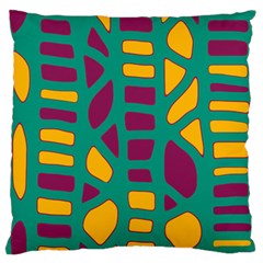 Green, Purple And Yellow Decor Large Flano Cushion Case (one Side) by Valentinaart