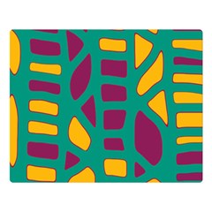 Green, Purple And Yellow Decor Double Sided Flano Blanket (large) 