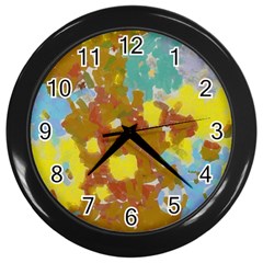 Paint Strokes                                                                                               			wall Clock (black) by LalyLauraFLM