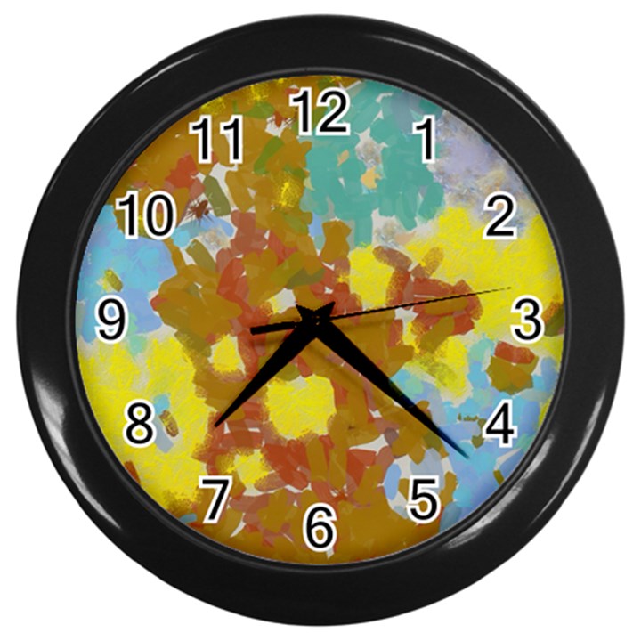 Paint strokes                                                                                               			Wall Clock (Black)