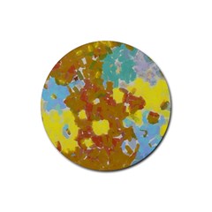 Paint Strokes                                                                                               			rubber Round Coaster (4 Pack) by LalyLauraFLM