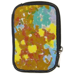 Paint Strokes                                                                                               			compact Camera Leather Case by LalyLauraFLM