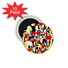 Red And Yellow Chaos 1 75  Magnets (10 Pack)  by Valentinaart