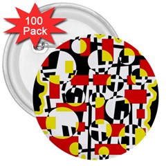 Red And Yellow Chaos 3  Buttons (100 Pack)  by Valentinaart