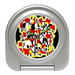 Red And Yellow Chaos Travel Alarm Clocks by Valentinaart