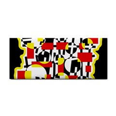 Red And Yellow Chaos Hand Towel by Valentinaart