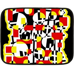 Red And Yellow Chaos Fleece Blanket (mini) by Valentinaart