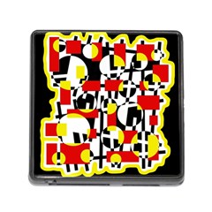 Red And Yellow Chaos Memory Card Reader (square) by Valentinaart