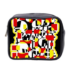 Red And Yellow Chaos Mini Toiletries Bag 2-side by Valentinaart