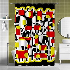 Red And Yellow Chaos Shower Curtain 48  X 72  (small) 