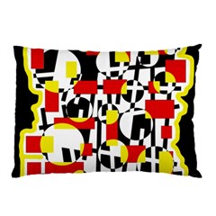 Red And Yellow Chaos Pillow Case (two Sides) by Valentinaart