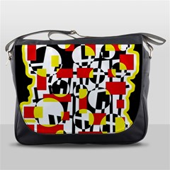 Red And Yellow Chaos Messenger Bags by Valentinaart