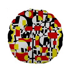 Red And Yellow Chaos Standard 15  Premium Round Cushions by Valentinaart