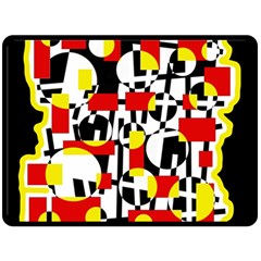 Red And Yellow Chaos Double Sided Fleece Blanket (large) 