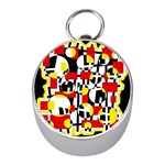 Red and yellow chaos Mini Silver Compasses Front