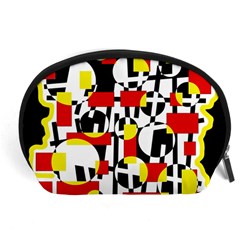 Red And Yellow Chaos Accessory Pouches (large)  by Valentinaart