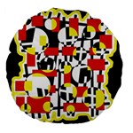 Red and yellow chaos Large 18  Premium Flano Round Cushions Front