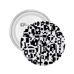 Black And White Abstract Chaos 2 25  Buttons by Valentinaart