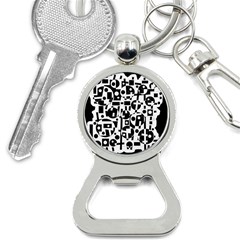 Black And White Abstract Chaos Bottle Opener Key Chains by Valentinaart