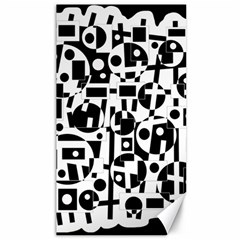 Black And White Abstract Chaos Canvas 40  X 72  