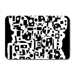 Black And White Abstract Chaos Plate Mats