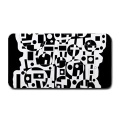 Black And White Abstract Chaos Medium Bar Mats