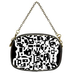 Black And White Abstract Chaos Chain Purses (two Sides)  by Valentinaart