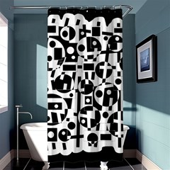 Black And White Abstract Chaos Shower Curtain 36  X 72  (stall)  by Valentinaart