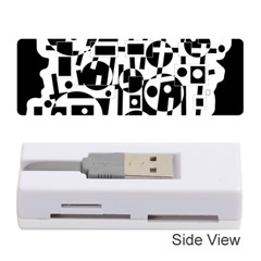 Black And White Abstract Chaos Memory Card Reader (stick) 