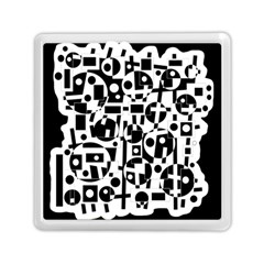 Black And White Abstract Chaos Memory Card Reader (square) 