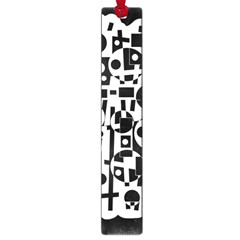 Black And White Abstract Chaos Large Book Marks by Valentinaart