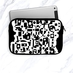 Black And White Abstract Chaos Apple Ipad Mini Zipper Cases by Valentinaart