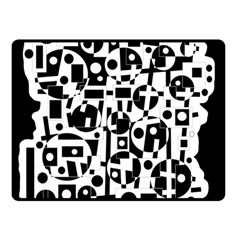 Black And White Abstract Chaos Double Sided Fleece Blanket (small) 