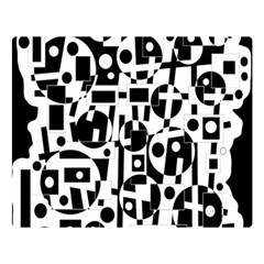 Black And White Abstract Chaos Double Sided Flano Blanket (large) 