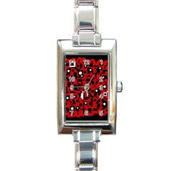 Red Rectangle Italian Charm Watch by Valentinaart