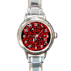 Red Round Italian Charm Watch by Valentinaart