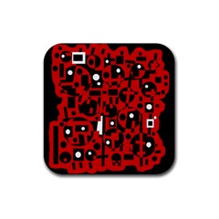 Red Rubber Coaster (square)  by Valentinaart