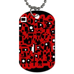 Red Dog Tag (one Side) by Valentinaart