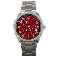 Red Sport Metal Watch by Valentinaart