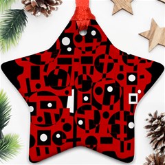 Red Star Ornament (two Sides)  by Valentinaart